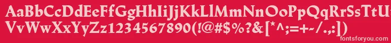 LinotypeTrajanusBlack Font – Pink Fonts on Red Background