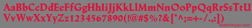 フォントLinotypeTrajanusBlack – 赤い文字の灰色の背景