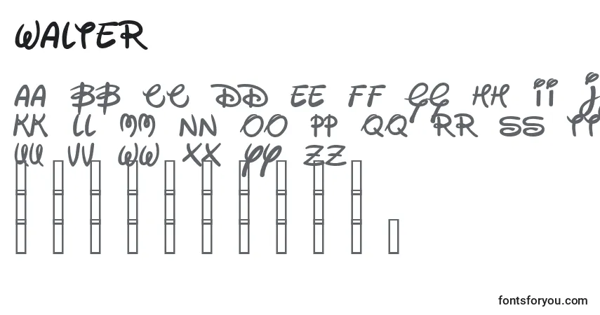 Czcionka Walter – alfabet, cyfry, specjalne znaki