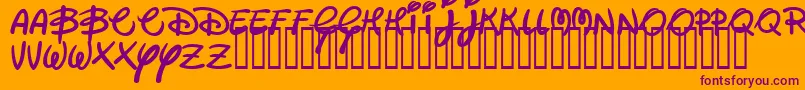 Walter Font – Purple Fonts on Orange Background