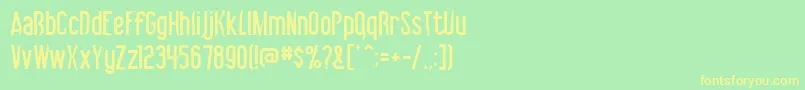 Weitere Informationen zur Vibrolator ffy-Schriftart Vibrolator ffy-Schriftart – Gelbe Schriften auf grünem Hintergrund