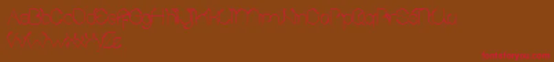SproutAndTheBean-Schriftart – Rote Schriften auf braunem Hintergrund