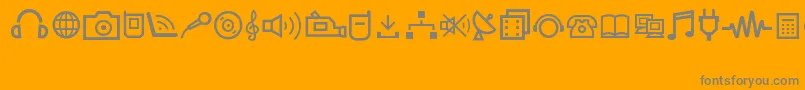 MultimediaIcons Font – Gray Fonts on Orange Background
