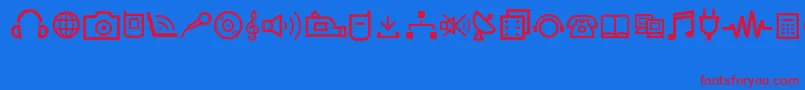 フォントMultimediaIcons – 赤い文字の青い背景