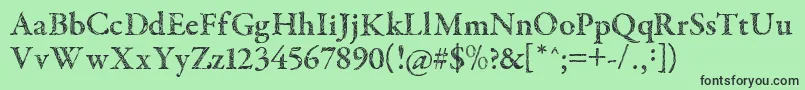 フォントTribalGaramond – 緑の背景に黒い文字