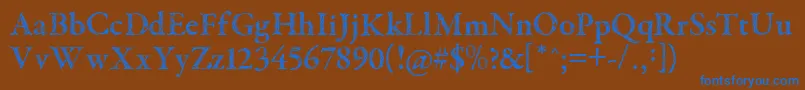 TribalGaramond Font – Blue Fonts on Brown Background