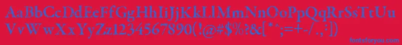 TribalGaramond Font – Blue Fonts on Red Background