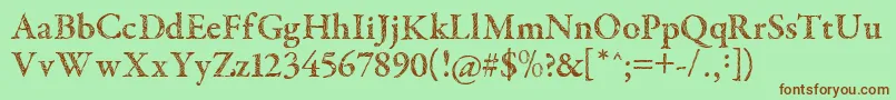 TribalGaramond-fontti – ruskeat fontit vihreällä taustalla