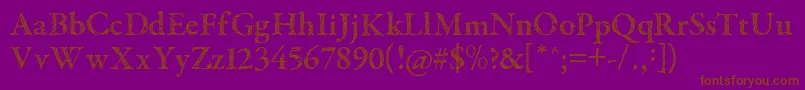 TribalGaramond-Schriftart – Braune Schriften auf violettem Hintergrund