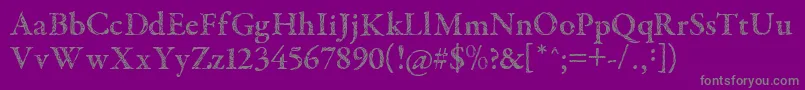 フォントTribalGaramond – 紫の背景に灰色の文字