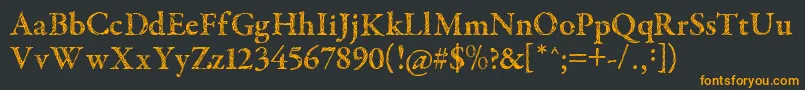 フォントTribalGaramond – 黒い背景にオレンジの文字