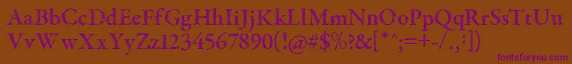 TribalGaramond Font – Purple Fonts on Brown Background