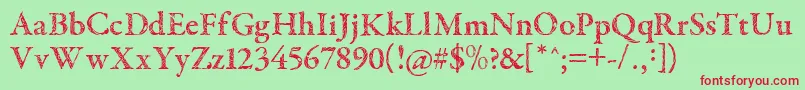 TribalGaramond Font – Red Fonts on Green Background