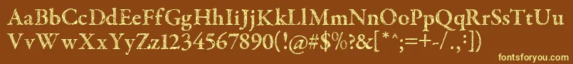 TribalGaramond-fontti – keltaiset fontit ruskealla taustalla