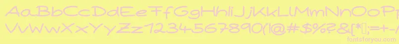 PaperPlane Font – Pink Fonts on Yellow Background