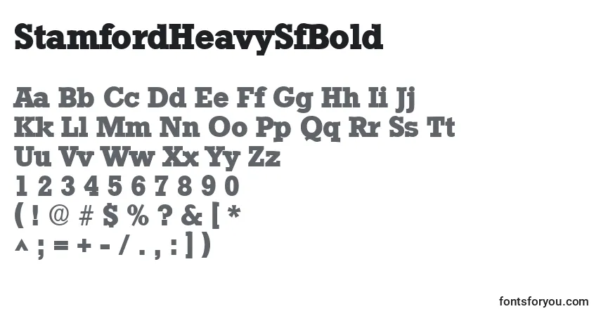 Шрифт StamfordHeavySfBold – алфавит, цифры, специальные символы