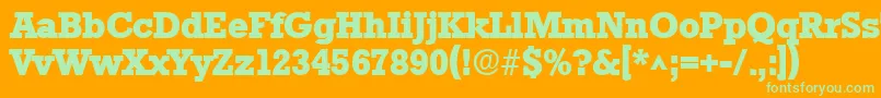 StamfordHeavySfBold-Schriftart – Grüne Schriften auf orangefarbenem Hintergrund