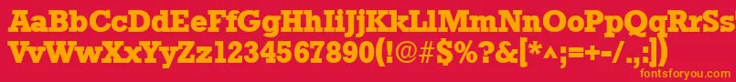 フォントStamfordHeavySfBold – 赤い背景にオレンジの文字