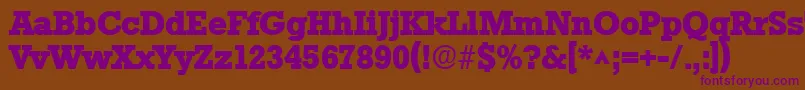 StamfordHeavySfBold Font – Purple Fonts on Brown Background