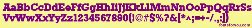 StamfordHeavySfBold Font – Purple Fonts on Yellow Background