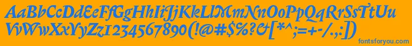 BiblonOtBoldItalic Font – Blue Fonts on Orange Background