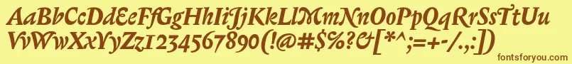 More about BiblonOtBoldItalic Font BiblonOtBoldItalic Font – Brown Fonts on Yellow Background