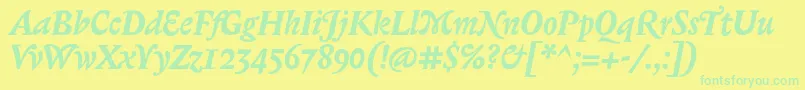Police BiblonOtBoldItalic – polices vertes sur fond jaune