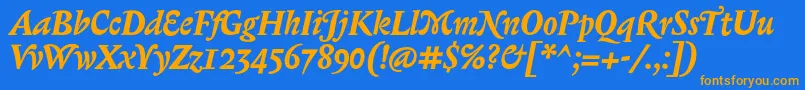 BiblonOtBoldItalic Font – Orange Fonts on Blue Background