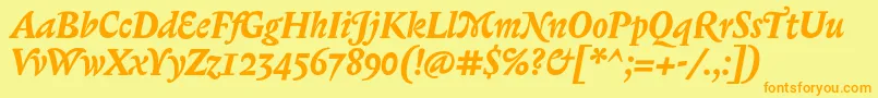 BiblonOtBoldItalic Font – Orange Fonts on Yellow Background