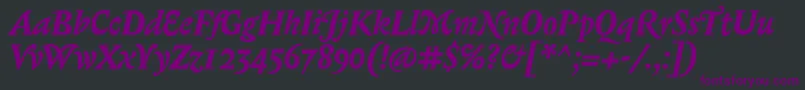 BiblonOtBoldItalic Font – Purple Fonts on Black Background
