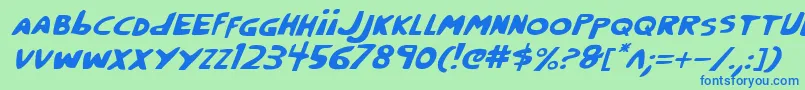 CrappityCrapCrapItalic Font – Blue Fonts on Green Background