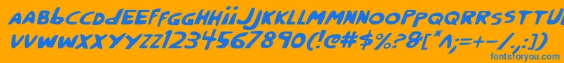 CrappityCrapCrapItalic Font – Blue Fonts on Orange Background