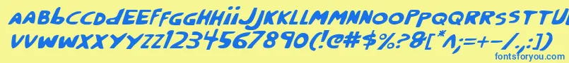 CrappityCrapCrapItalic Font – Blue Fonts on Yellow Background