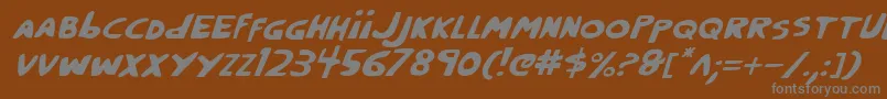 CrappityCrapCrapItalic-Schriftart – Graue Schriften auf braunem Hintergrund