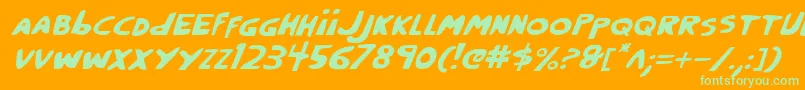 CrappityCrapCrapItalic Font – Green Fonts on Orange Background