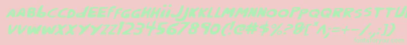 CrappityCrapCrapItalic Font – Green Fonts on Pink Background