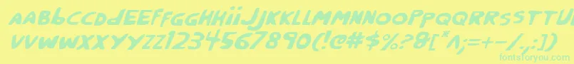 CrappityCrapCrapItalic Font – Green Fonts on Yellow Background