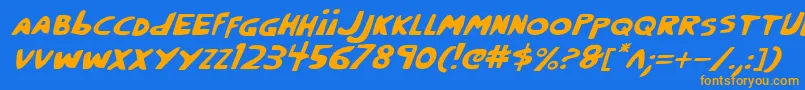 CrappityCrapCrapItalic Font – Orange Fonts on Blue Background