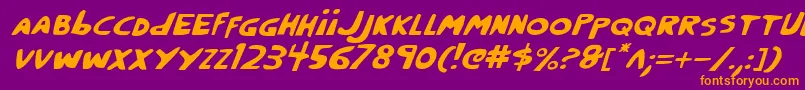 CrappityCrapCrapItalic Font – Orange Fonts on Purple Background