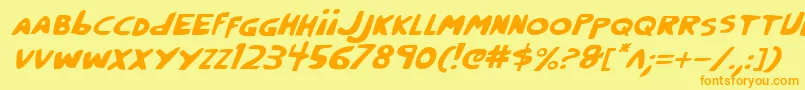CrappityCrapCrapItalic Font – Orange Fonts on Yellow Background