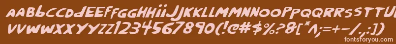 Шрифт CrappityCrapCrapItalic – розовые шрифты на коричневом фоне