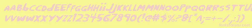 CrappityCrapCrapItalic Font – Pink Fonts on Yellow Background