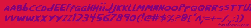 CrappityCrapCrapItalic Font – Purple Fonts on Red Background