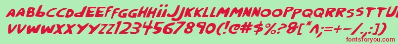 CrappityCrapCrapItalic Font – Red Fonts on Green Background