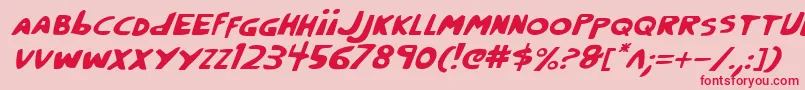 CrappityCrapCrapItalic Font – Red Fonts on Pink Background