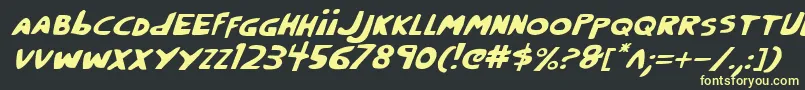 CrappityCrapCrapItalic Font – Yellow Fonts on Black Background