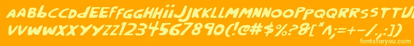 CrappityCrapCrapItalic Font – Yellow Fonts on Orange Background