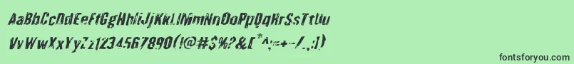 Шрифт Quarrystoneital – чёрные шрифты на зелёном фоне