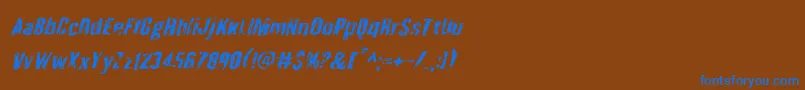 Шрифт Quarrystoneital – синие шрифты на коричневом фоне