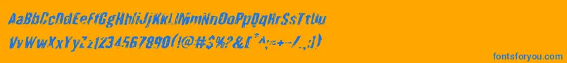 Шрифт Quarrystoneital – синие шрифты на оранжевом фоне